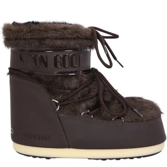 Moon Boot Icon Low Brown Fur Snow Boots:36-38 (Fits US 5.5-7.5) NWT, NIB!