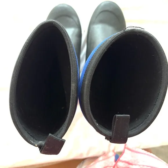 Muck Boots Rugged Ll Rubber Kid's Snow Boot Blue Black Waterproof SZ 7 Worn 1X