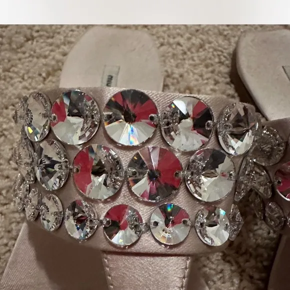 Mui Mui  Swarovski Elegant Beige Embellished Sandals