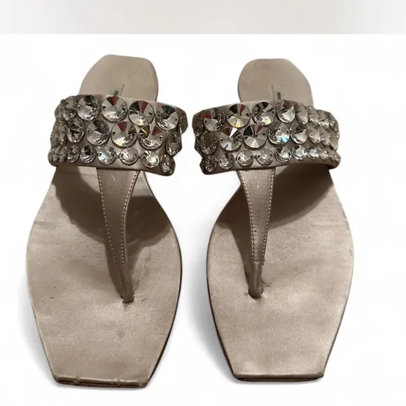 Mui Mui  Swarovski Elegant Beige Embellished Sandals