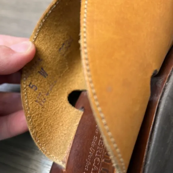 MUNRO VINTAGE LEATHER SANDALS NADE IN USA SIZE 5