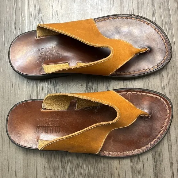 MUNRO VINTAGE LEATHER SANDALS NADE IN USA SIZE 5