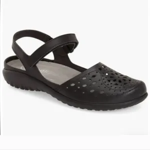 Naot Arataki Mary Jane Sandal Perforated Leather Round Toe Black EU 37 US 6-6.5