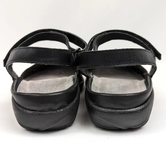 Naot Arataki Mary Jane Sandal Perforated Leather Round Toe Black EU 37 US 6-6.5