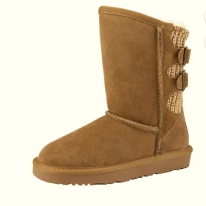 New! 1669 Winter Snow Ankle wool blend Fur Lined OutdoorWarm BUCKLE-sz 2 Boots