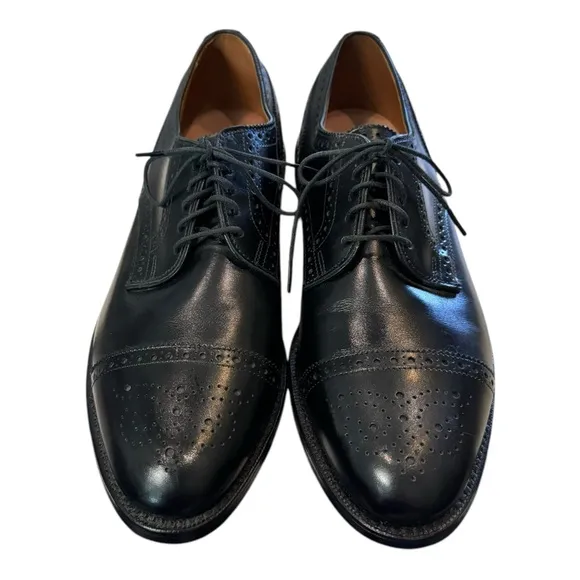 New Allen Edmonds Sanford Black Leather Lace-up Oxford Dress Shoes 9  9B