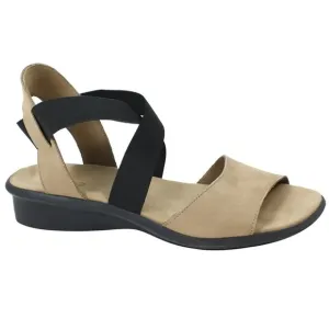 NEW ARCHE Womens Satia Sandals Strappy Low Elasticated Crossed Strap Sand Size 9