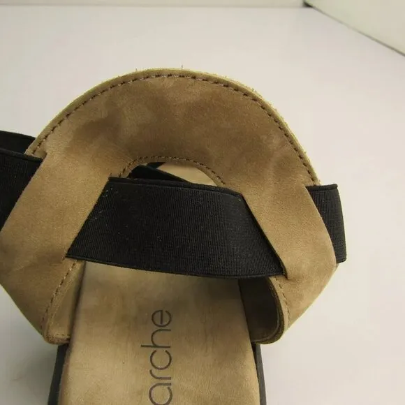 NEW ARCHE Womens Satia Sandals Strappy Low Elasticated Crossed Strap Sand Size 9