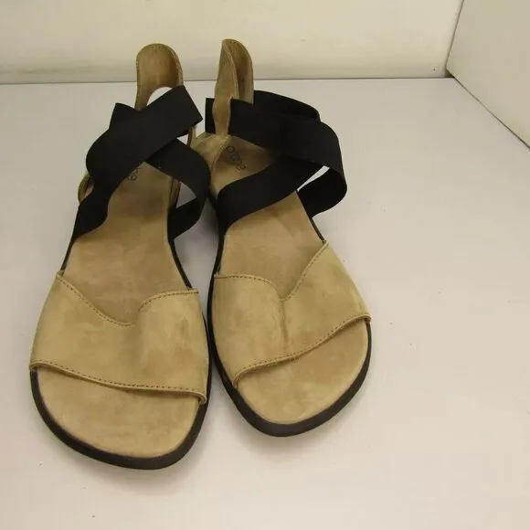 NEW ARCHE Womens Satia Sandals Strappy Low Elasticated Crossed Strap Sand Size 9