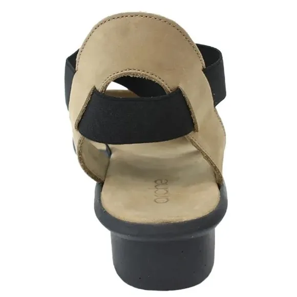 NEW ARCHE Womens Satia Sandals Strappy Low Elasticated Crossed Strap Sand Size 9