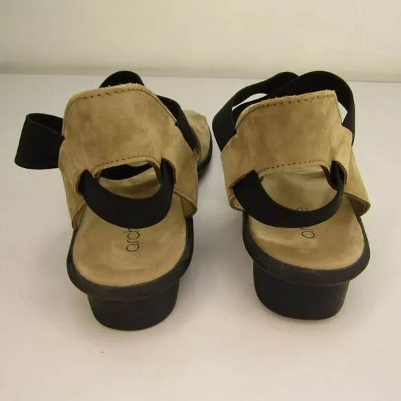 NEW ARCHE Womens Satia Sandals Strappy Low Elasticated Crossed Strap Sand Size 9