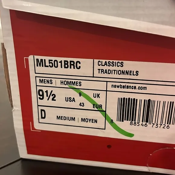 New Balance 501 shoes sneakers ML501BRC blue Mens Size 9.5