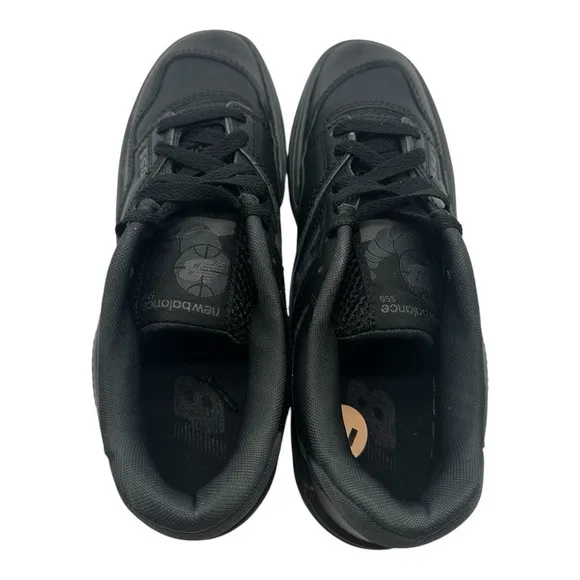 New Balance 550 Shoes YOUTH Size 7Y Triple Black Sneakers GSB550BB