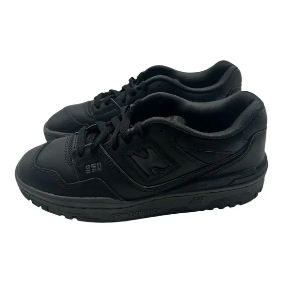 New Balance 550 Shoes YOUTH Size 7Y Triple Black Sneakers GSB550BB