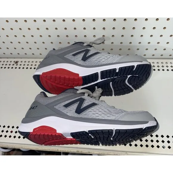 New Balance 847v4 Mens Athletic Walking Shoes Size 10.5 D Gray Blue Red MW847LG4