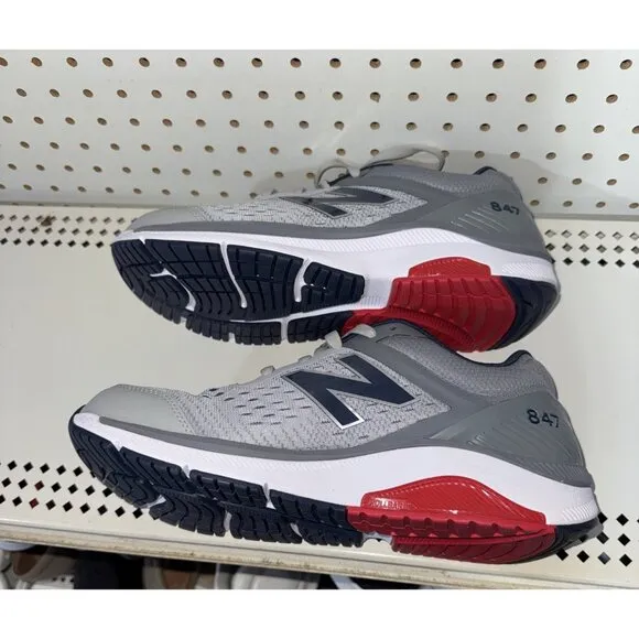 New Balance 847v4 Mens Athletic Walking Shoes Size 10.5 D Gray Blue Red MW847LG4