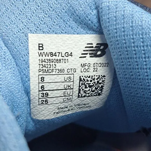 New Balance 847v4 Walking Shoes Women's Sz 8 B Light Aluminum Vintage Indigo
