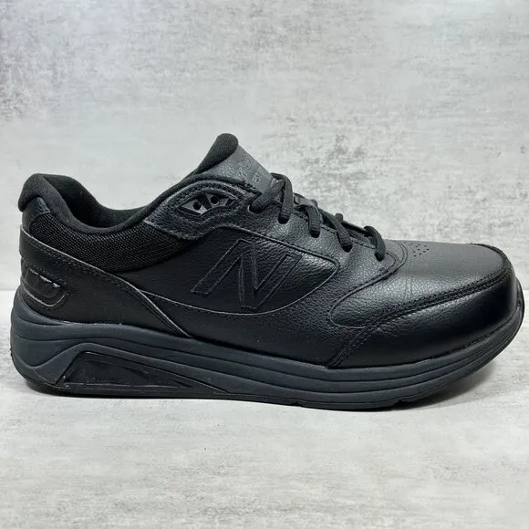 New Balance 928v3 Leather Walking Casual Shoes - Men's Size 9.5 2E Wide - Black