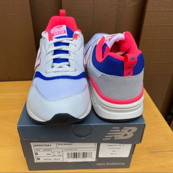 New Balance 997Kids Youth Sneakers White Pink Blue