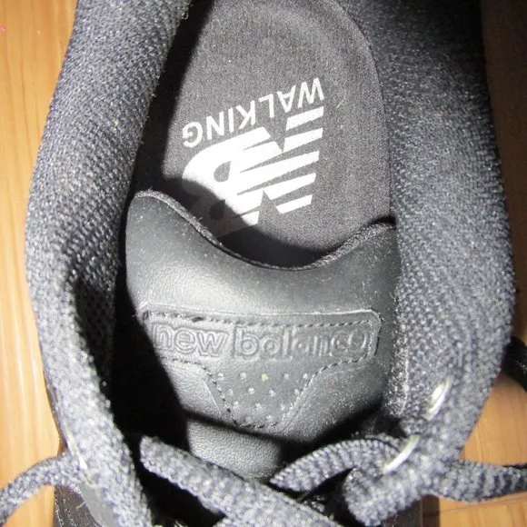 NEW BALANCE Men's size 7 2E WIDE Black Leather 928 Walking Shoes WORN ONCE