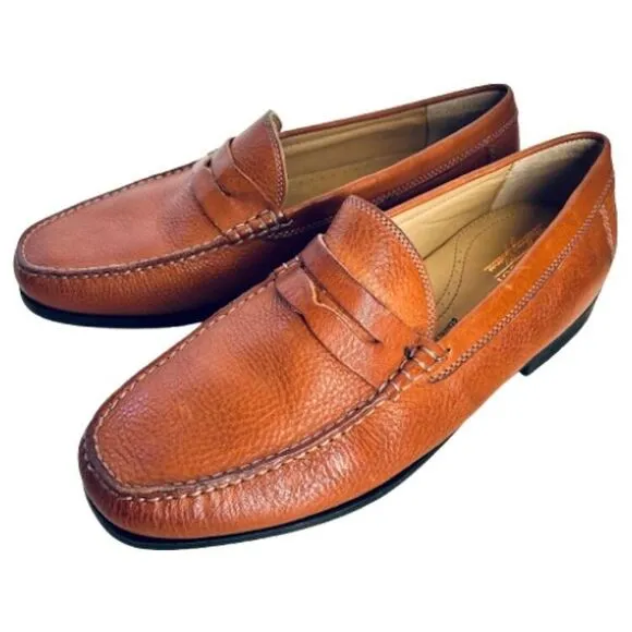 NEW Brass Boot Walking Glove Leather Shoes 10.5 W Saddle Tan Brown Penny Loafers