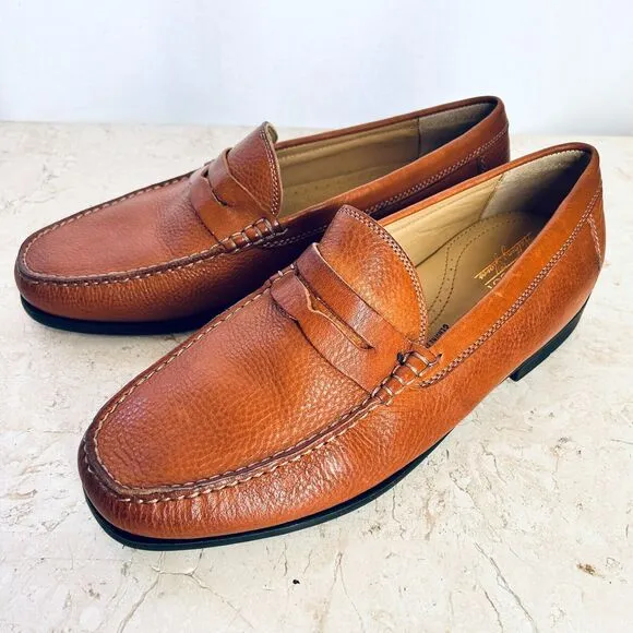 NEW Brass Boot Walking Glove Leather Shoes 10.5 W Saddle Tan Brown Penny Loafers