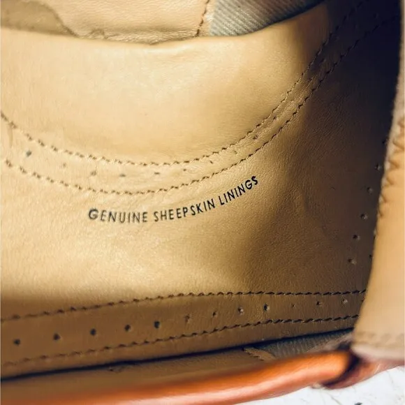 NEW Brass Boot Walking Glove Leather Shoes 10.5 W Saddle Tan Brown Penny Loafers