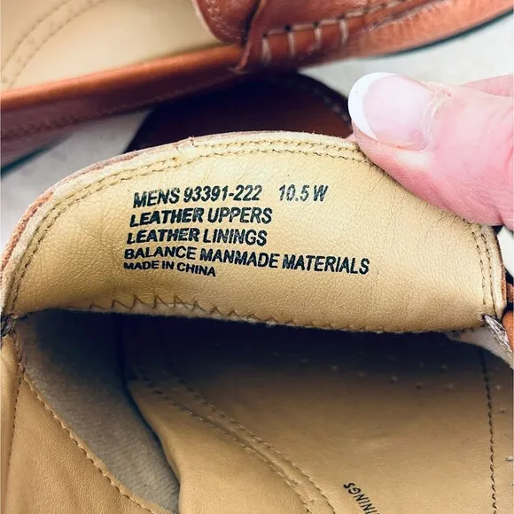 NEW Brass Boot Walking Glove Leather Shoes 10.5 W Saddle Tan Brown Penny Loafers