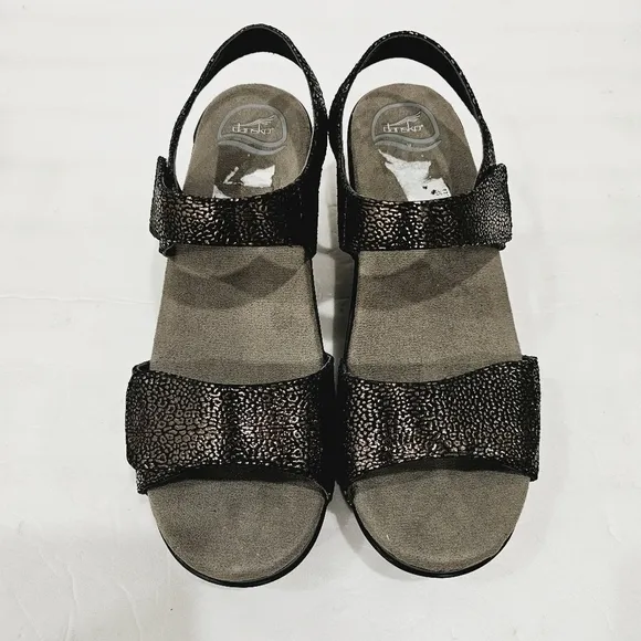 NEW Dansko Sonnet Metallic Black Sandals