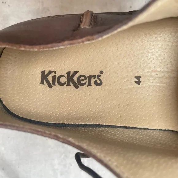NEW Kickers Oxfords Brown Casual Leather Lace Up Shoes Size Mens EU 44‎ US 10