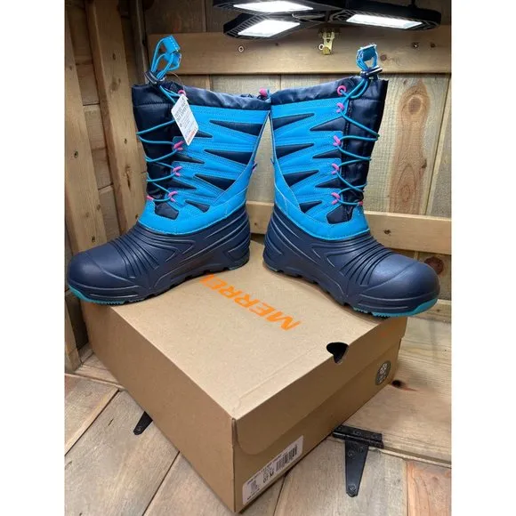 NEW Merrell SNW QST 3.0 Girls Size 6M Turq/Pink Snow Boots