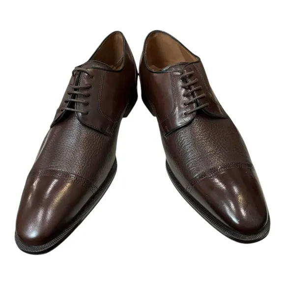 New Mezlan E6827 Brown Leather Men's Oxford Lace-up Dress Shoes 10
