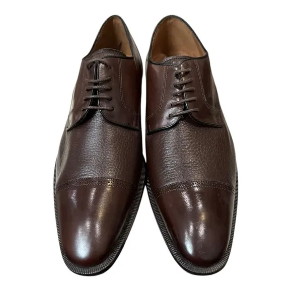 New Mezlan E6827 Brown Leather Men's Oxford Lace-up Dress Shoes 10