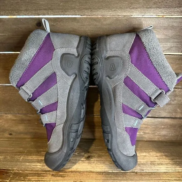 New NWOB Big Kids Keen Knotch Purple Winter Snow Lined Ankle‎ Boots Size 6 Y