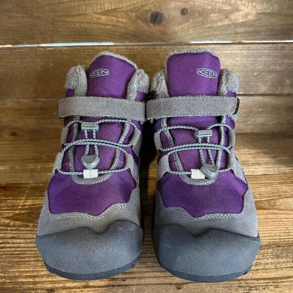 New NWOB Big Kids Keen Knotch Purple Winter Snow Lined Ankle‎ Boots Size 6 Y