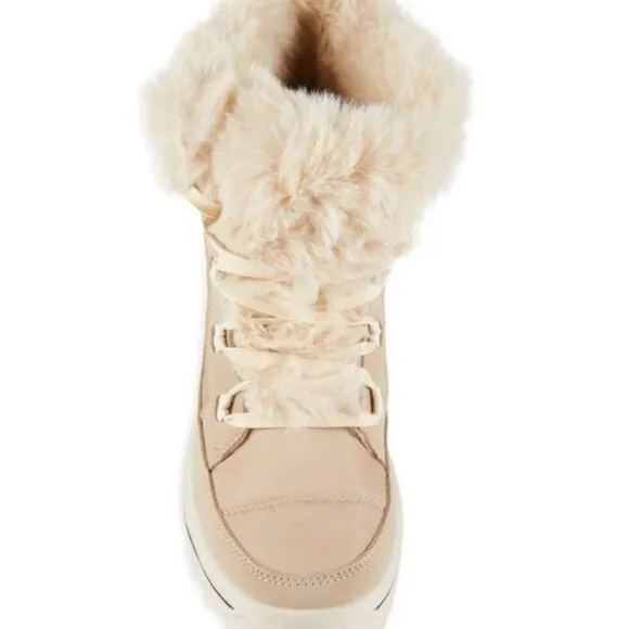 NEW PAJAR Torey Mid Rise Boots With Faux Fur Cuffs light sand for women 1061tn