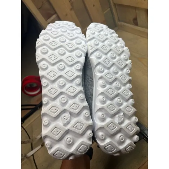 NEW Propet TravelActiv Stretch Walking Shoes W5102 US12 M (B) Gray White Womens