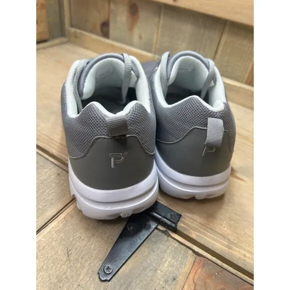 NEW Propet TravelActiv Stretch Walking Shoes W5102 US12 M (B) Gray White Womens