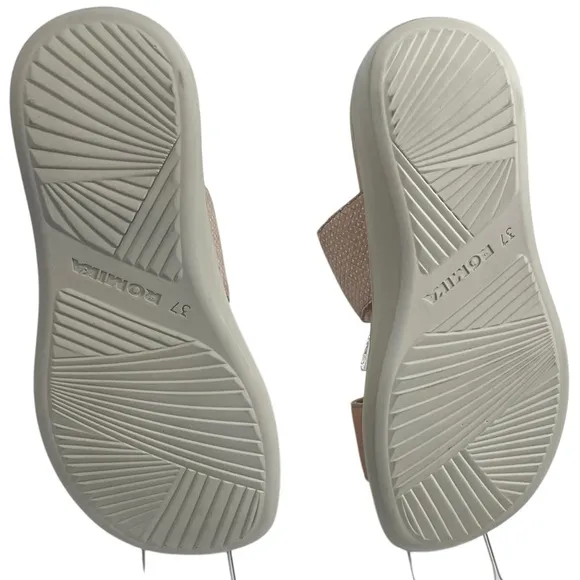 NEW Romika Borneo 01 Adjustable Leather Slide Sandals Nude Women’s Size EU 37