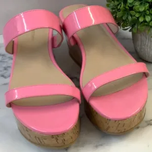 New Stuart Weitzman Pink Cork-like Wedge size 7