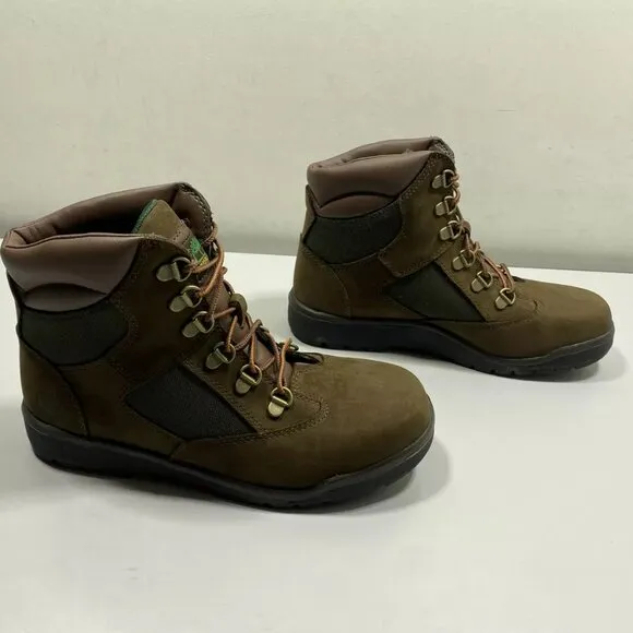 NEW TIMBERLAND Boys Field Boots Size 6.5 Lightweight Round Toe Leather Brown