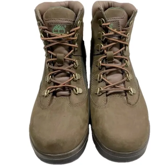 NEW TIMBERLAND Boys Field Boots Size 6.5 Lightweight Round Toe Leather Brown