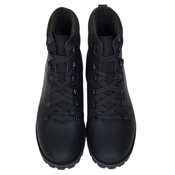 New Timberland Ellendale leather hiker boots black lace up block heel outdoor