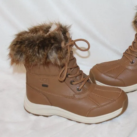 NEW UGG ADIRONDACK III LEATHER‎ FUR SHEARLING SNOW WINTER BOOTS CHESTNUT
