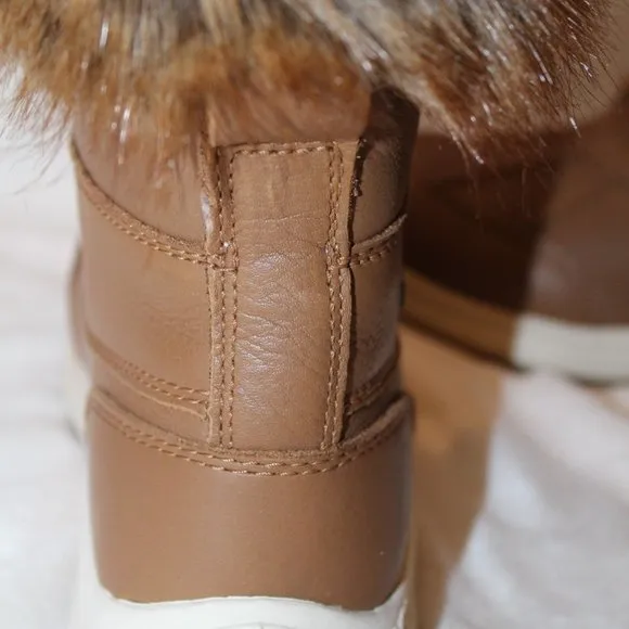 NEW UGG ADIRONDACK III LEATHER‎ FUR SHEARLING SNOW WINTER BOOTS CHESTNUT