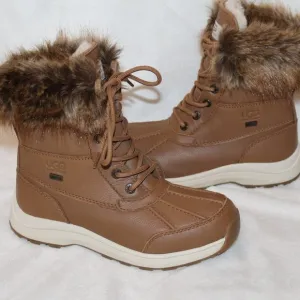 NEW UGG ADIRONDACK III LEATHER‎ FUR SHEARLING SNOW WINTER BOOTS CHESTNUT