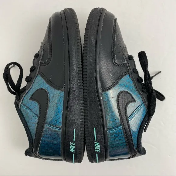 Nike Air Force 1 size 10C Toddler Black Blue Baby Dragon Sneakers BV6063-001