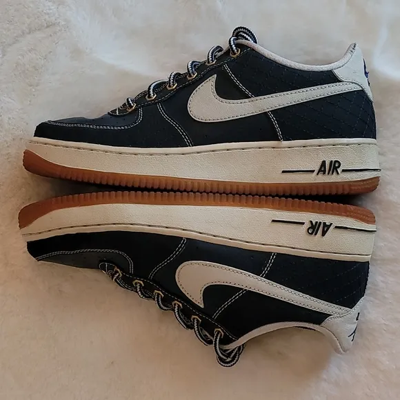 Nike Air Force One Blue Obsidian White Bone 2015 Casual Shoes Youth 6.5