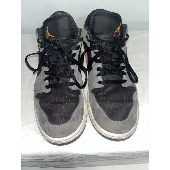 Nike Air Jordan 1 Low SE Black Orange Grey Shoes Sneakers Mens size US 10.5