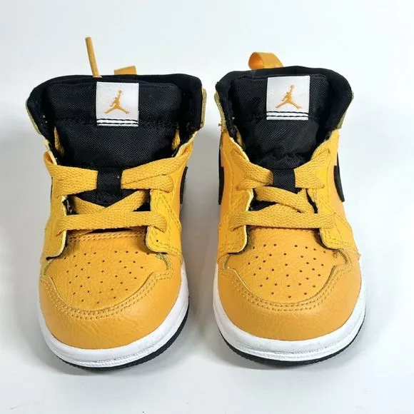 Nike Air Jordan 1 Mid Baby Size 5C Yellow Athletic Shoes Sneakers 640735-700